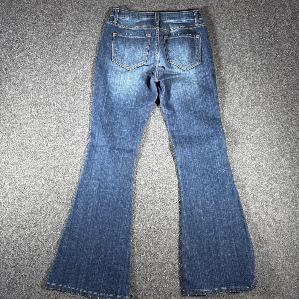 KanCan Petite Flare Jeans Medium Wash High Rise Denim KC6102LOH-PT Size 7/27 - Picture 5 of 11